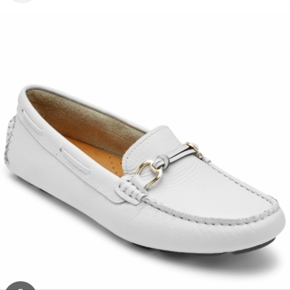 Rockport Bayview Loafer Leather Slip-on White 6.5 - Picture 1 of 5